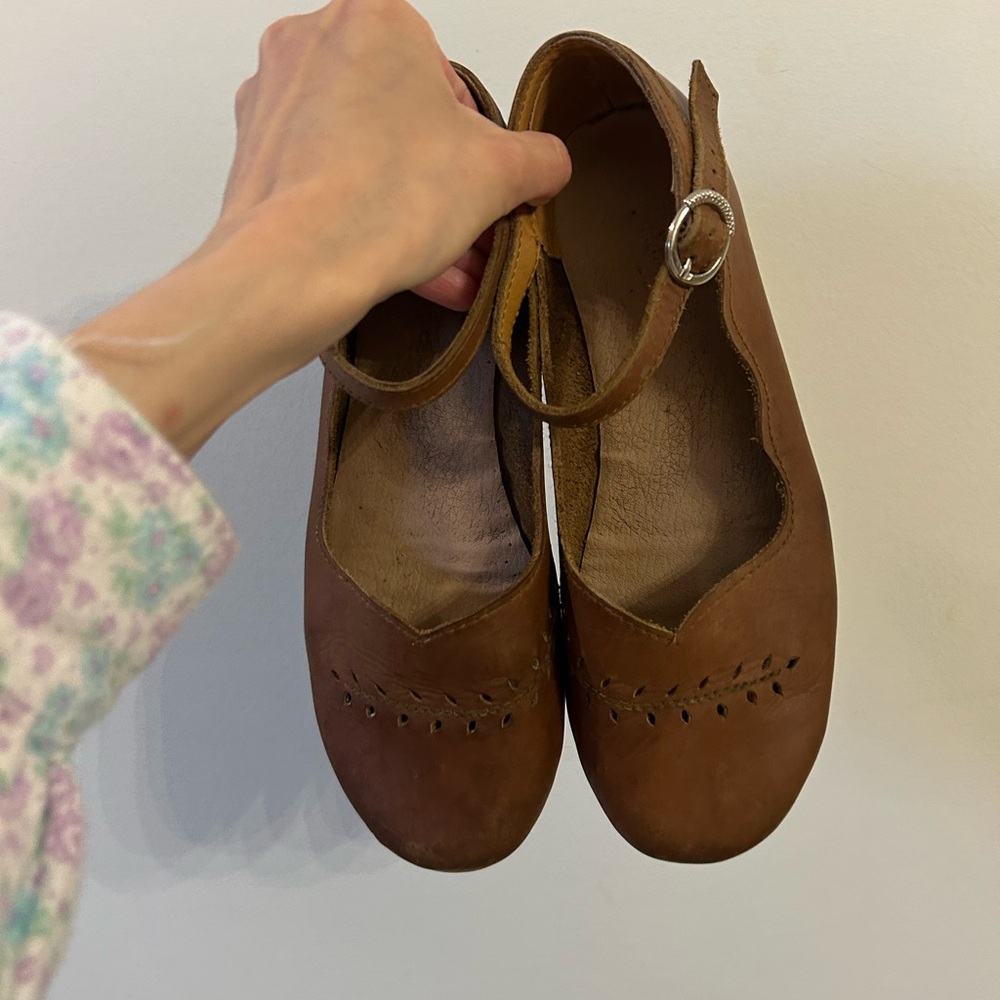 Adelisa & Co Brown Leather Mary Jane Flats